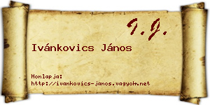 Ivánkovics János névjegykártya