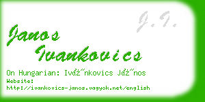 janos ivankovics business card